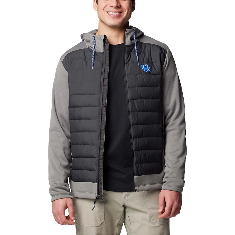 Men's Columbia  Charcoal/Gray Kentucky Wildcats Out-Shield Hybrid Full-Zip Hoodie Jacket