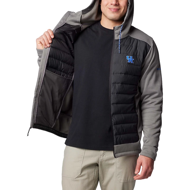 Men's Columbia  Charcoal/Gray Kentucky Wildcats Out-Shield Hybrid Full-Zip Hoodie Jacket
