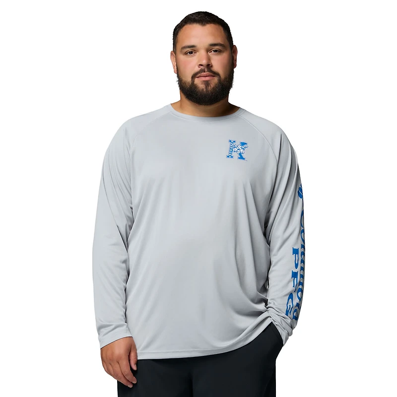 T-shirt à manches longues Omni-Shade gris pour homme Columbia Kentucky Wildcats Big & Tall Terminal Tackle