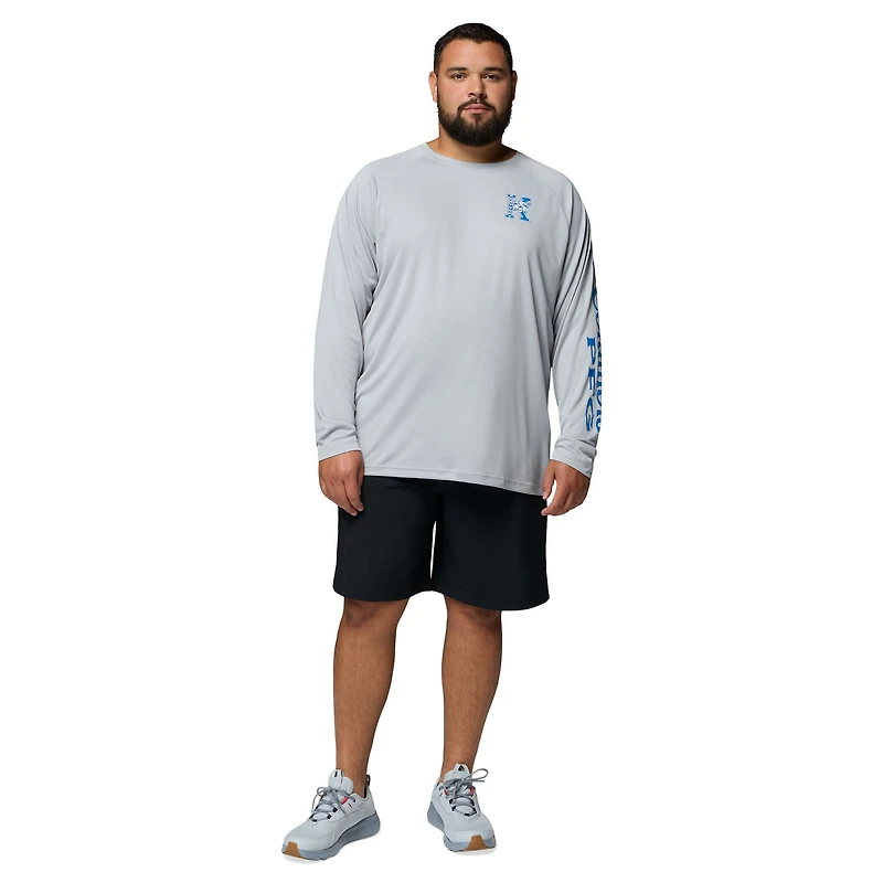 T-shirt à manches longues Omni-Shade gris pour homme Columbia Kentucky Wildcats Big & Tall Terminal Tackle