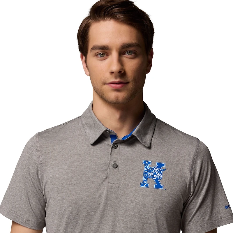 Polo Columbia gris Kentucky Wildcats Tech Trail Omni-Shade pour homme