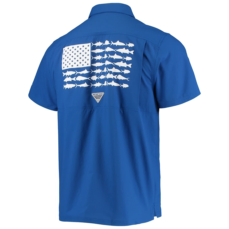 Chemise boutonnée Columbia PFG Royal Kentucky Wildcats Slack Tide Camp pour homme
