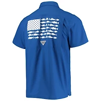 Chemise boutonnée Columbia PFG Royal Kentucky Wildcats Slack Tide Camp pour homme