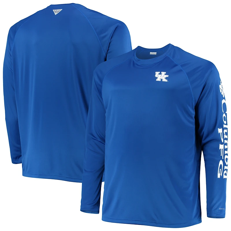 T-shirt à manches longues raglan Columbia Royal Kentucky Wildcats Big & Tall Terminal Tackle Omni-Shade pour homme