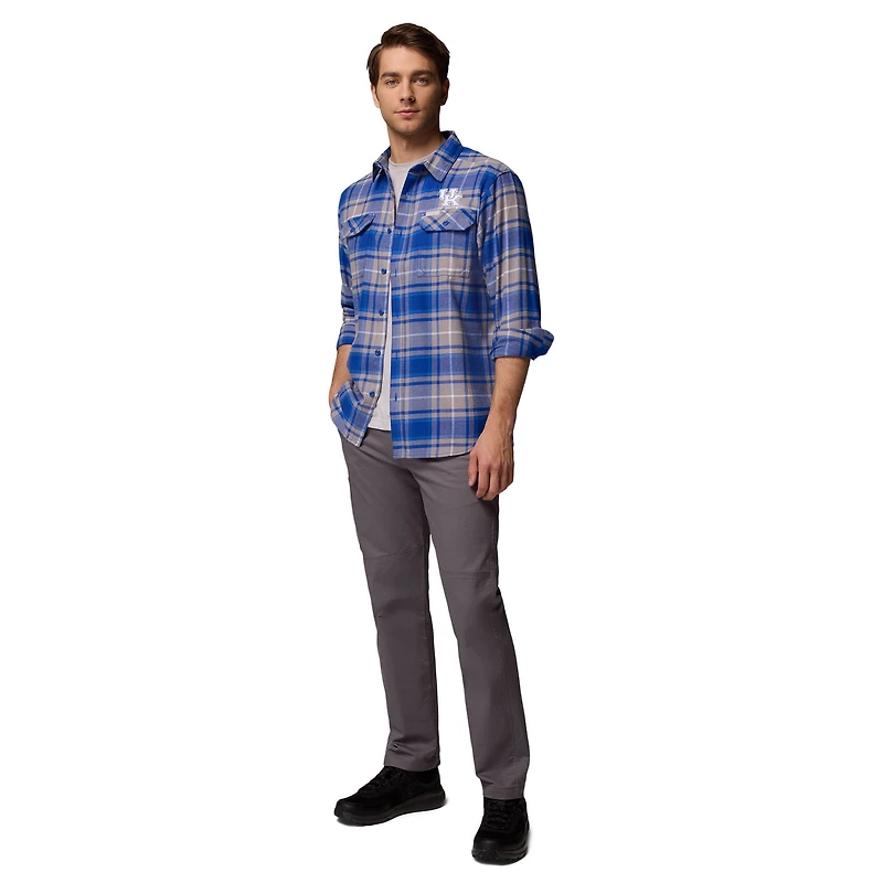 Chemise boutonnée à manches longues en flanelle Omni-Wick pour homme Columbia Royal Kentucky Wildcats Flare Gun