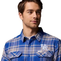 Chemise boutonnée à manches longues en flanelle Omni-Wick pour homme Columbia Royal Kentucky Wildcats Flare Gun