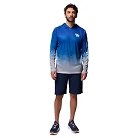 Men's Columbia  Royal Kentucky Wildcats PFG Gradient Water Super Terminal Tackle Hoodie Omni-Wick T-Shirt