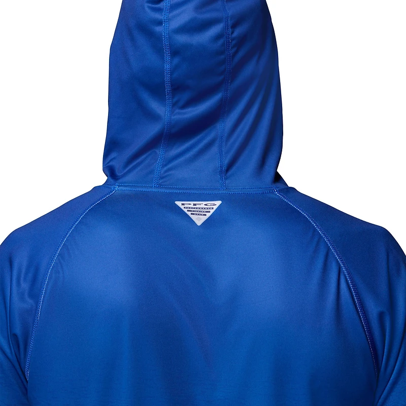 Men's Columbia  Royal Kentucky Wildcats PFG Gradient Water Super Terminal Tackle Hoodie Omni-Wick T-Shirt