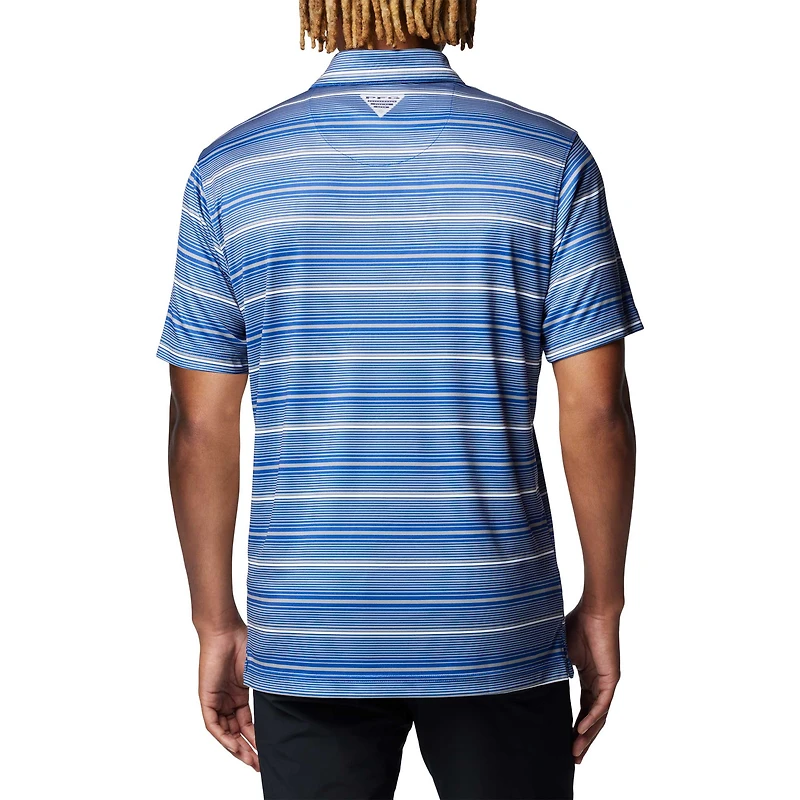 Men's Columbia Royal Kentucky Wildcats PFG Super Terminal Tackle™ Omni-Shade™ Stripe Polo