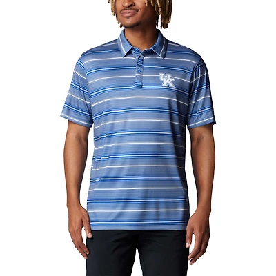 Polo à rayures Columbia Royal Kentucky Wildcats PFG Super Terminal Tackle™ Omni-Shade™ pour hommes