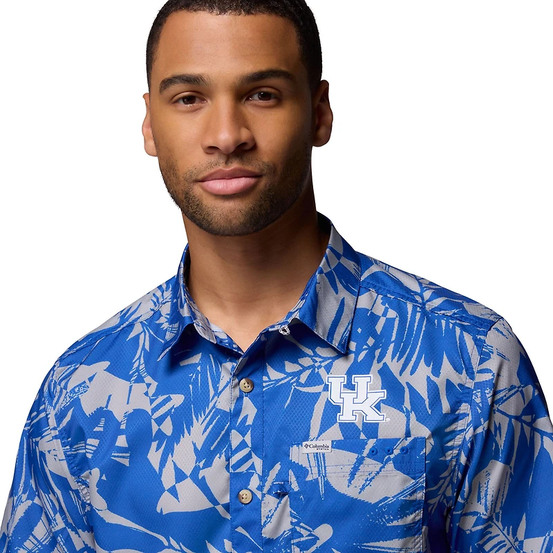Chemise boutonnée Columbia Royal Kentucky Wildcats Super Slack Tide Omni-Wick pour homme
