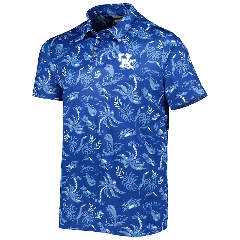 Men's Columbia Royal Kentucky Wildcats Super Terminal Tackle Omni-Shade Polo