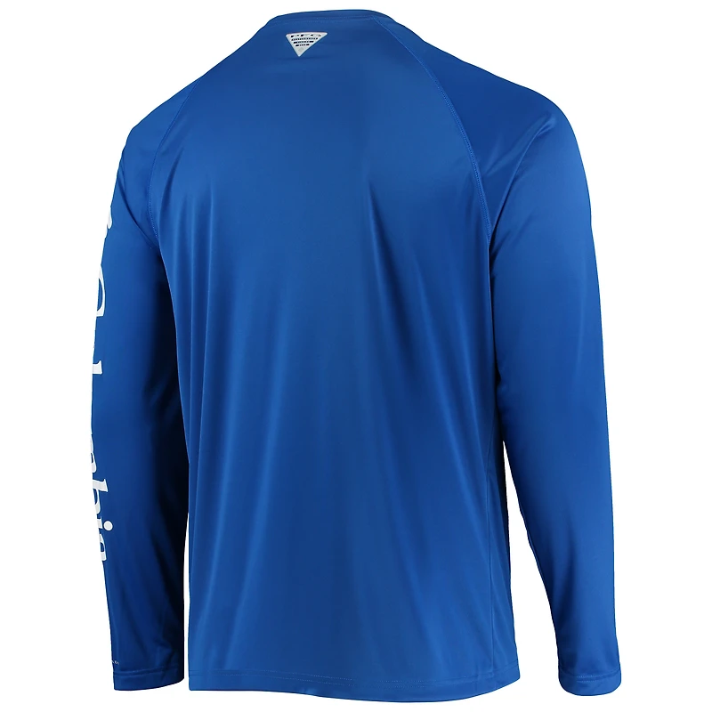 T-shirt à manches longues raglan Columbia Royal Kentucky Wildcats Terminal Tackle Omni-Shade pour homme