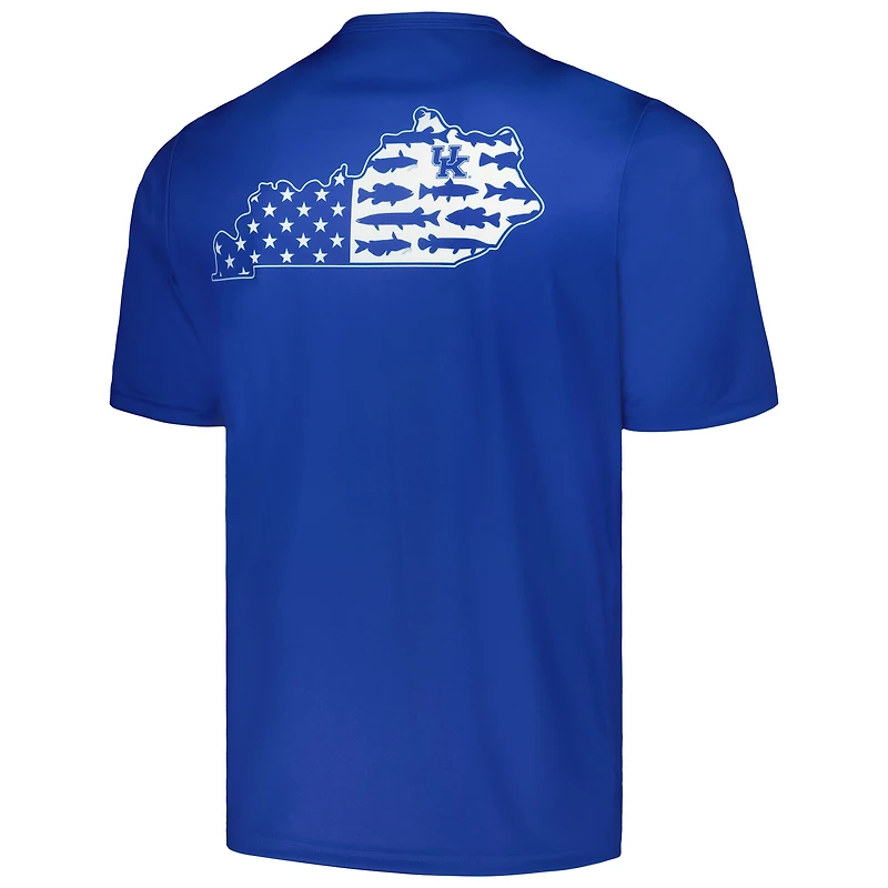 T-shirt pour homme Columbia Royal Kentucky Wildcats Terminal Tackle State Omni-Shade