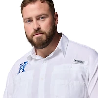 Men's Columbia  White Kentucky Wildcats Big & Tall Tamiami Omni-Shade Button-Down Shirt