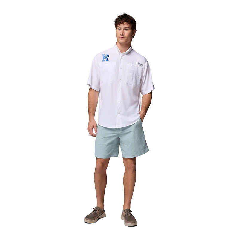 Chemise boutonnée Columbia blanche Kentucky Wildcats Tamiami Omni-Shade pour homme