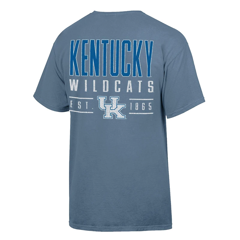 T-shirt bleu ComfortWash pour homme, motif Big Name des Kentucky Wildcats