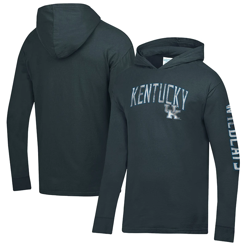 Sweat à capuche ComfortWash Anthracite Kentucky Wildcats Two Hit pour homme