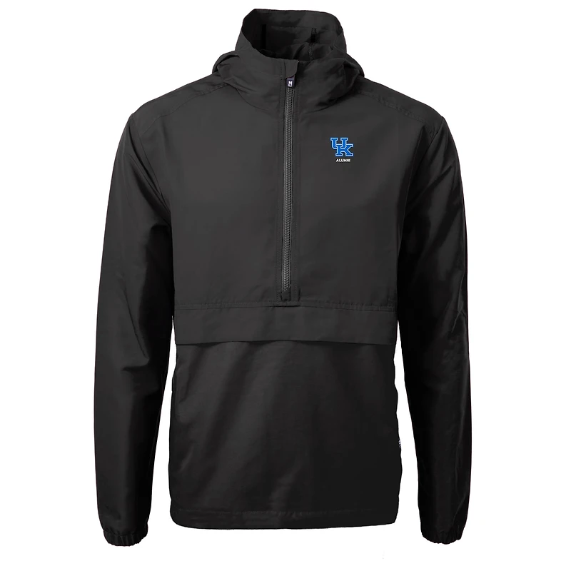 Men's Cutter & Buck  Black Kentucky Wildcats Alumni Logo Charter Eco Knit Recycled Anorak Half-Zip Jacket