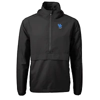 Men's Cutter & Buck  Black Kentucky Wildcats Alumni Logo Charter Eco Knit Recycled Anorak Half-Zip Jacket