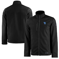 Veste zippée entièrement recyclée en softshell Evoke Eco pour homme, noire, avec logo des anciens Wildcats du Kentucky.