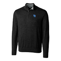 Men's Cutter & Buck  Black Kentucky Wildcats Alumni Logo Lakemont Tri-Blend Quarter-Zip Pullover Sweater