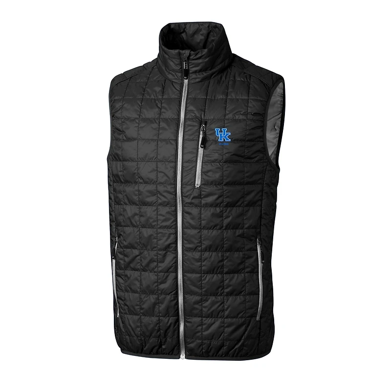 Men's Cutter & Buck  Black Kentucky Wildcats Alumni Logo Rainier PrimaLoft Eco Insulated Full-Zip Puffer Vest