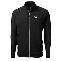 Veste hybride en tricot écologique recyclé entièrement zippée pour homme, modèle Cutter & Buck Black Kentucky Wildcats, taille grande et