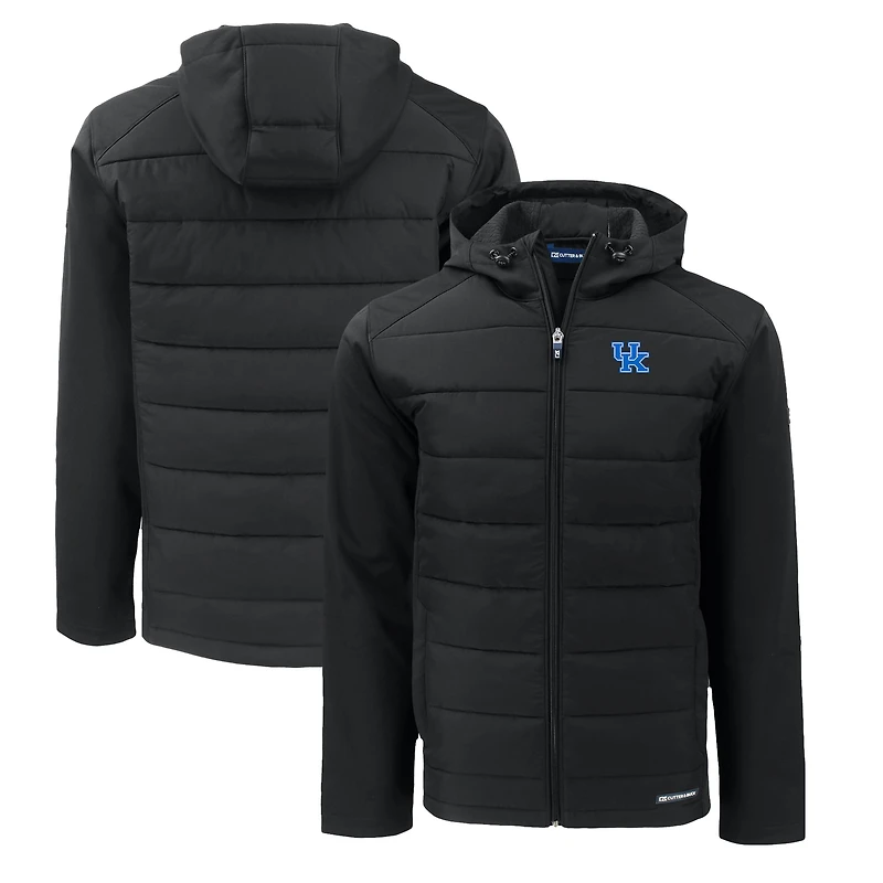 Veste à capuche zippée intégrale Cutter & Buck Black Kentucky Wildcats Evoke pour homme