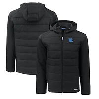 Veste à capuche zippée intégrale Cutter & Buck Black Kentucky Wildcats Evoke pour homme