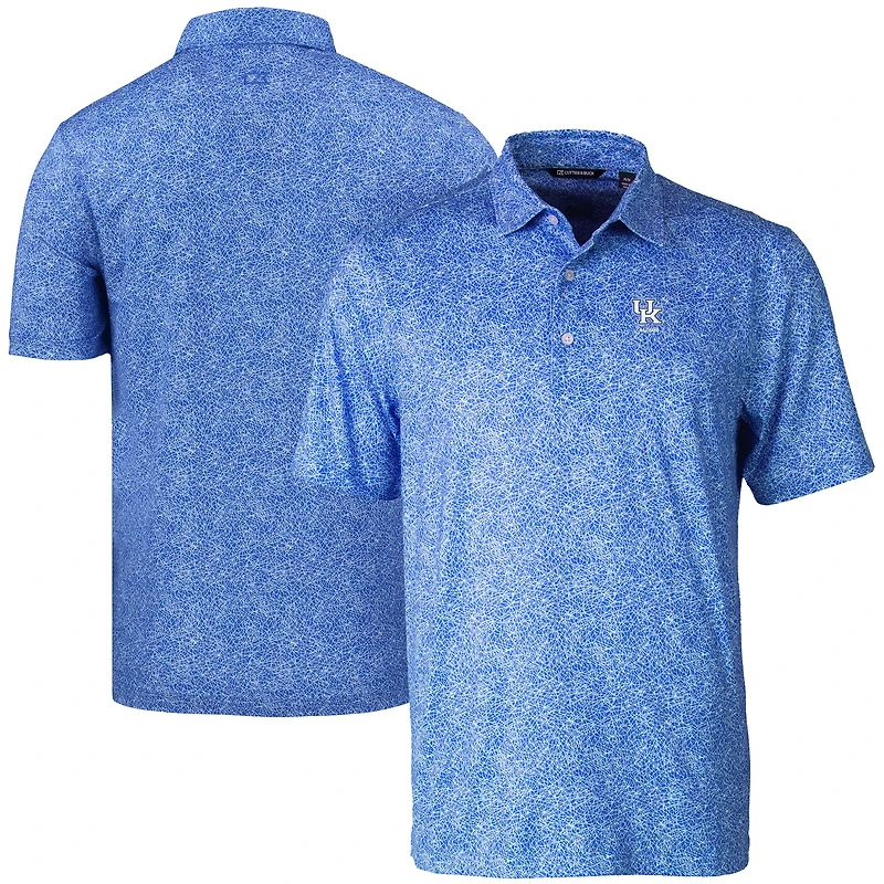 Men's Cutter & Buck  Blue Kentucky Wildcats Alumni Logo Pike Constellation Print Stretch Polo