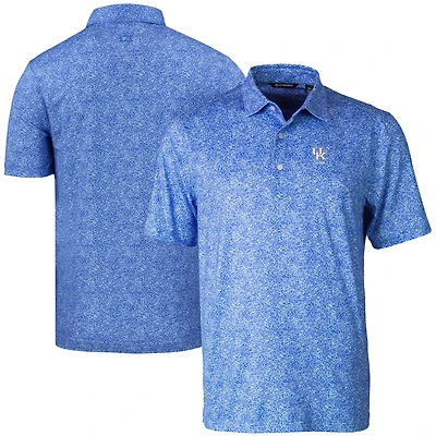 Men's Cutter & Buck Blue Kentucky Wildcats Alumni Logo Pike Constellation Print Stretch Polo