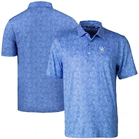Men's Cutter & Buck  Blue Kentucky Wildcats Alumni Logo Pike Constellation Print Stretch Polo