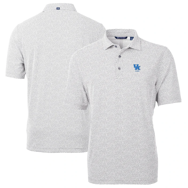 Polo recyclé pour homme, gris, piqué écologique, imprimé botanique, logo des anciens élèves Kentucky Wildcats, DryTec Virtue