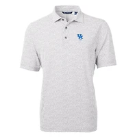 Men's Cutter & Buck  Gray Kentucky Wildcats Alumni Logo DryTec Virtue Eco Pique Botanical Print Recycled Polo