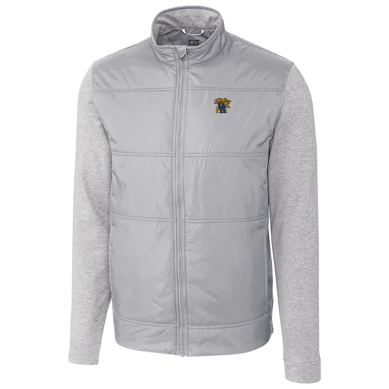 Veste zippée intégrale grise pour homme, modèle grand et grand, style Stealth, des Kentucky Wildcats, Cutter & Buck