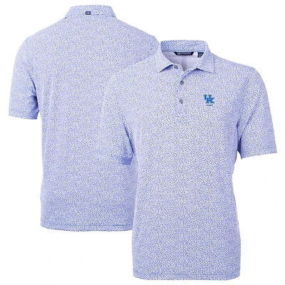 Men's Cutter & Buck Royal Kentucky Wildcats Alumni Logo DryTec Virtue Eco Pique Botanical Print Recycled Polo