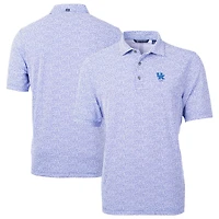 Men's Cutter & Buck  Royal Kentucky Wildcats Alumni Logo DryTec Virtue Eco Pique Botanical Print Recycled Polo