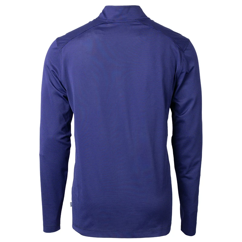 Men's Cutter & Buck Gray Kentucky Wildcats Alumni Logo DryTec Virtue Eco Pique Micro Stripe Recycled Quarter-Zip Pullover Top