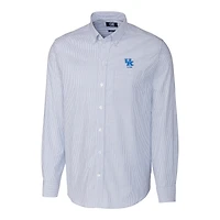 Men's Cutter & Buck  Royal Kentucky Wildcats Alumni Logo Stretch Oxford Stripe Long Sleeve Button-Down Shirt