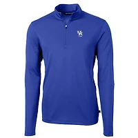 Pull zippé en piqué écologique recyclé pour homme, Cutter & Buck Royal, avec logo des anciens élèves Kentucky Wildcats, Virtue