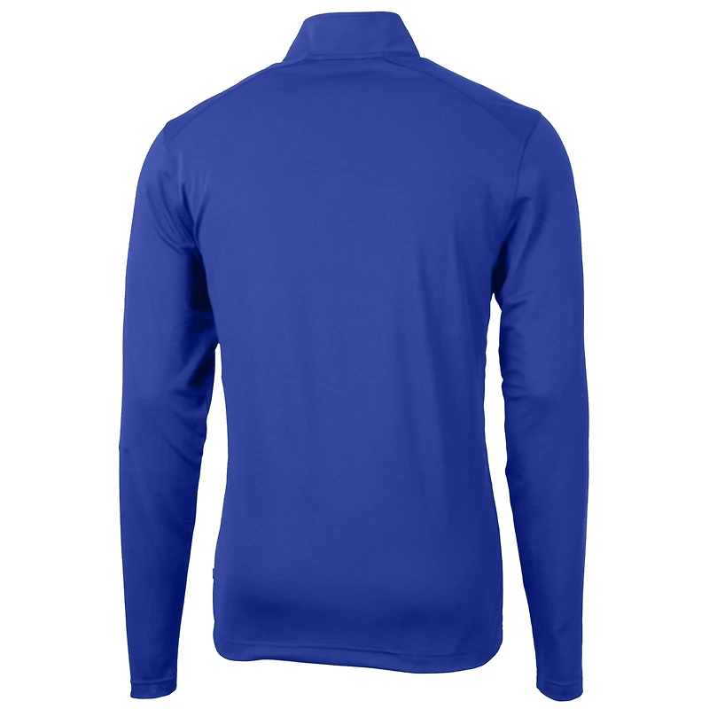 Pull zippé en piqué écologique recyclé pour homme, Cutter & Buck Royal, avec logo des anciens élèves Kentucky Wildcats, Virtue