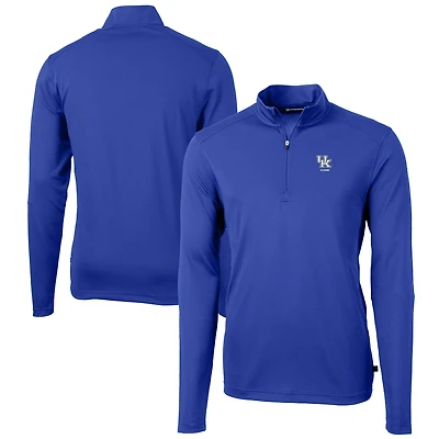 Pull zippé en piqué écologique recyclé pour homme, Cutter & Buck Royal, avec logo des anciens élèves Kentucky Wildcats, Virtue