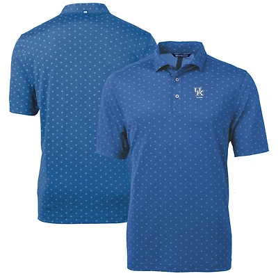 Men's Cutter & Buck  Royal Kentucky Wildcats Alumni Logo Virtue Eco Pique Tile Print Recycled Polo