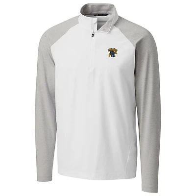 Veste à enfiler hybride blanche quart de zip pour homme, modèle Cutter & Buck, Kentucky Wildcats Response
