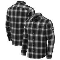 Chemise à carreaux en flanelle noire boutons-pression pour homme de la collection Darius Rucker par Fanatics