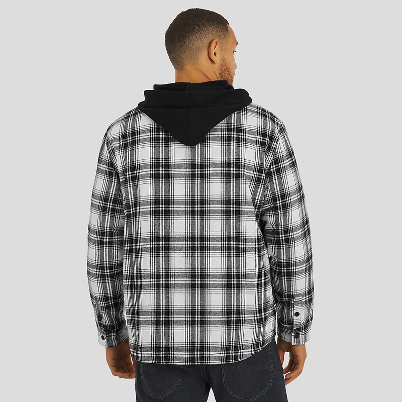 Men's Darius Rucker Collection by Fanatics Black Kentucky Wildcats Plaid Flannel Quilted Full-Snap Hooded Shacket