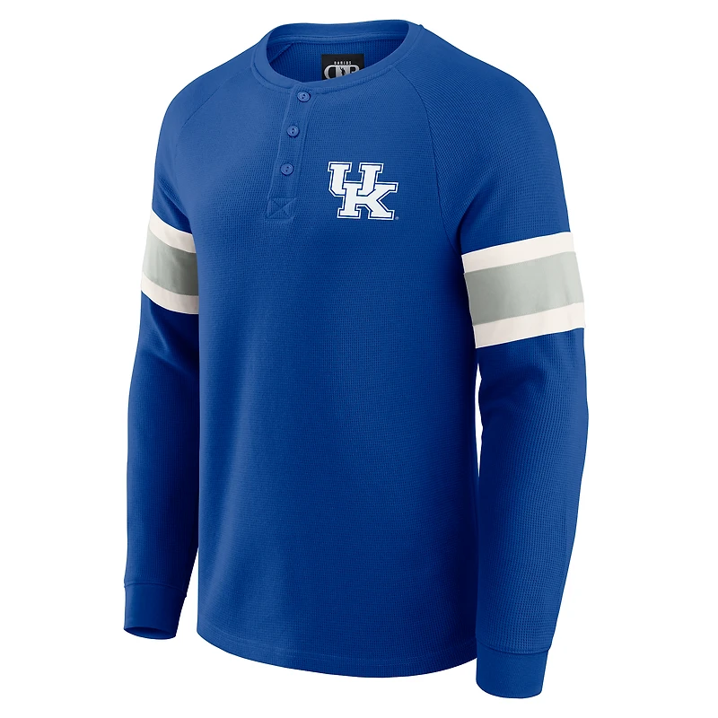 Men's Darius Rucker Collection by Fanatics Royal Kentucky Wildcats Waffle-Knit Raglan Long Sleeve Henley T-Shirt
