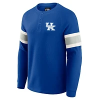 Men's Darius Rucker Collection by Fanatics Royal Kentucky Wildcats Waffle-Knit Raglan Long Sleeve Henley T-Shirt