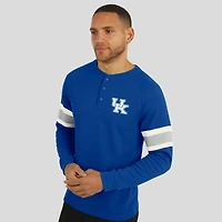 T-shirt Henley à manches longues raglan en tricot gaufré pour homme de la collection Darius Rucker par Fanatics Royal Kentucky Wildcats